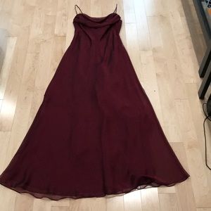 Burgundy Betsy and Adam evening dress